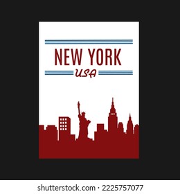 illustration vector of new york city skyline perfect for print,apparel,etc.