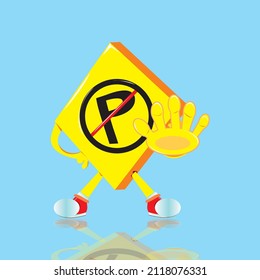 ilustración, vector, sin signo de tráfico de estacionamiento
