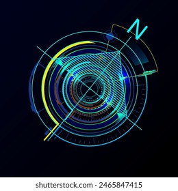 The illustration vector of North Direction Symbol