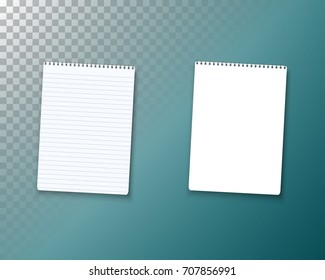 Illustration of Vector Notepad Set. Realistic Vector Empty Notepad Mockup