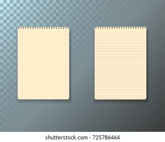 Illustration of Vector Notepad Set. Realistic Vector Empty Notepad Mockup