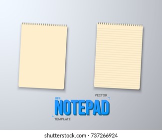 Illustration of Vector Notepad Set. Realistic Vector Empty Notepad Mockup