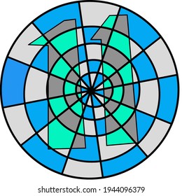 Illustrationsvektor der Nummer 11.  Die Anzahl der elf in der Farbanordnung verborgenen. großartig für Fragen zu Rätsel und Farbenblindentests