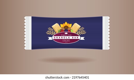 Illustration vector of oatmeal bars as organic snack bars product logo or packaging design template