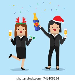 illustration vector office Christmas party
