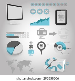 illustration of vector office modern icon in design