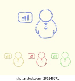 illustration of vector office modern icon in design
