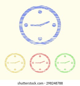 illustration of vector office modern icon in design clock