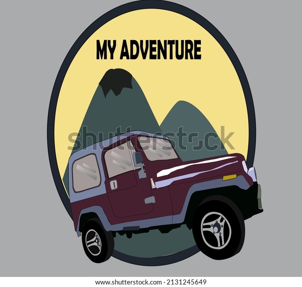 illustration vector\
offroad car for adventure\
logo