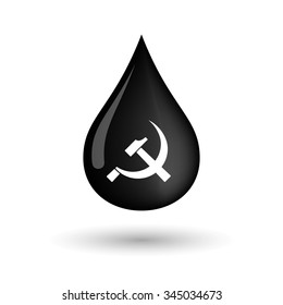 Illustration of a vector oil drop icon with  the communist symbol