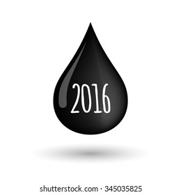 Illustration of a vector oil drop icon with a 2016 sign