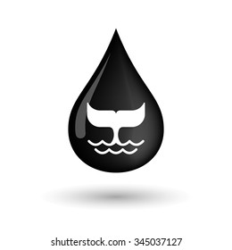 Illustration of a vector oil drop icon with a whale tail