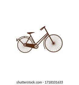 Illustration vector old bicycle vintage and retro bike.