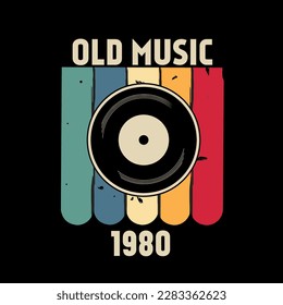 illustration vector of old music disk perfect for print,apparel,etc