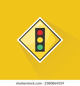 Illustration Vector oof Traffic Light Sign in Flat Design