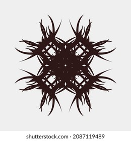 ilustración de imágenes de ornamentos vectoriales como raíces simétricas y bueno para tatuajes o motivos de pared