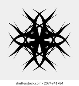 illustration of vector ornaments, tattoo materials or wall decorations for scary men and women