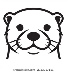 Vetor de ilustração de um design de silhueta de face de lontra