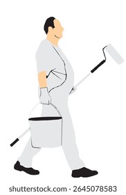 illustration vector of painter full isolated