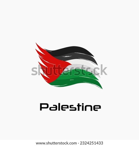 illustration vector of palestine brush flag, grunge style