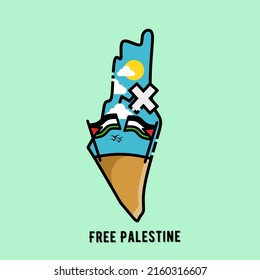 illustration vector of palestine map,campaign.