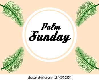Illustration vector palm Sunday greeting cards