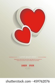 Illustration vector paper hearts for Valentines day, eps8
