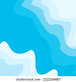 Illustration Vector papercut art abstract pattern texture background of blue color.