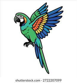 Vector de ilustración de un diseño colorido de loro