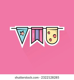 Illustration Vector of Party Flag 2 in Flag Design