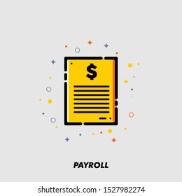 Illustration vector Payment and Bill Invoice or Bank Document Simple Linear Icon Flat Design