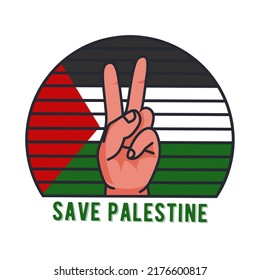 illustration vector of peace logo in palestine flag perfect for print,etc.