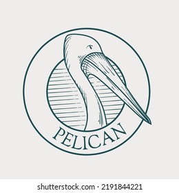 illustration vector of pelican hand drawing,perfect for print,etc.