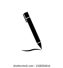 Illustration vector of pen black icon isolated on white background. Flat design
