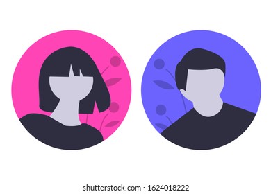 Illustration Vector of People Avatar man and female profile flat design Perfect for web design,banner,Presentation design eps 10