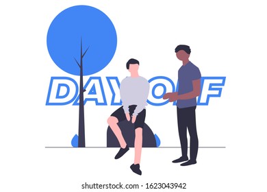 Illustration Vector of people a day off flat design Perfect for web design,banner,Presentation design eps 10
