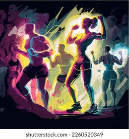 ilustraciones vectores de personas haciendo ejercicio en gimnasia
basado en inteligencia artificial