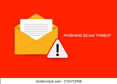 Illustration vector: Phishing Scam Threat email notification