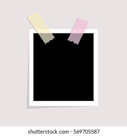 Illustration of vector photo frame isolated on light background.