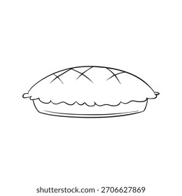 Illustration, Vektorgrafik-Torte im Umrissformat