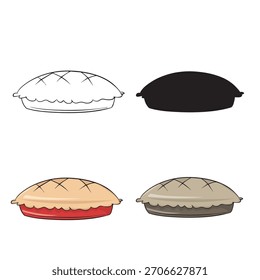 illustration vector of pie in various style
