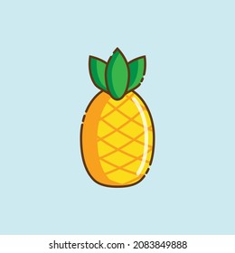 Illustration vector of pineapple icon. fit for web design, tropical logo,etc.