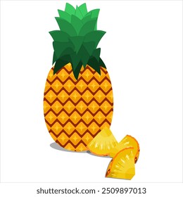 illustration vector pineapple Sweet fruit for summer time