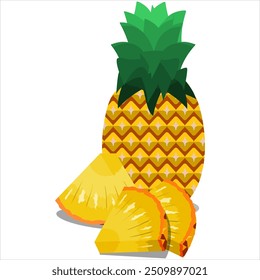 illustration vector pineapple Sweet fruit for summer time