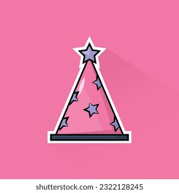 Vector de ilustración de sombrero de partido rosa en diseño plano
