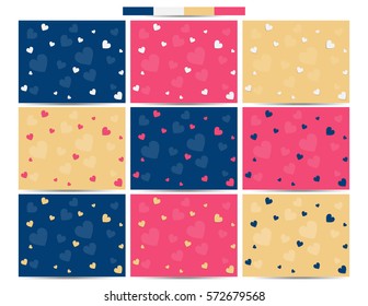 Illustration vector of pink and red heart symbol background on Valentine's theme. 