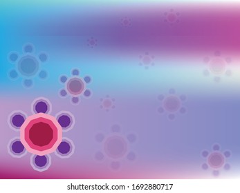Illustration vector of pink violet tone flower like polygonal object on holographic background, modern luxurious mood and tone