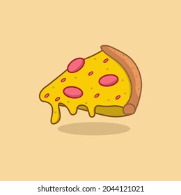 illustration vector of pizza, suitable for street food restaurant or pizzeria 