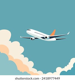 Illustration Vector plane flying flatdesign