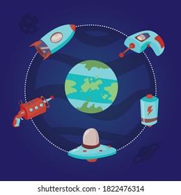 Illustrationsvektor für Planetensysteme